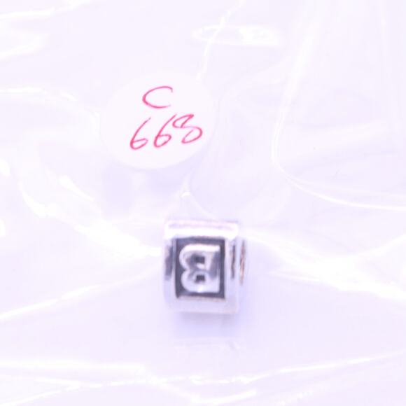 Authentic PANDORA Silver Letter B Charm Bead - 790323B - Picture 9 of 9
